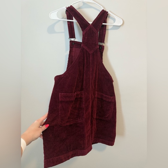 American Eagle Outfitters Maroon Corduroy Overall Dress - Picture 4 of 4
